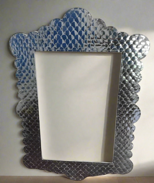 Fish Scale Pattern Thikri Artwork Mirror Frame