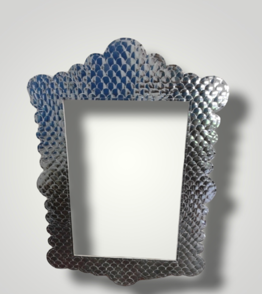 Fish Scale Pattern Thikri Artwork Mirror Frame