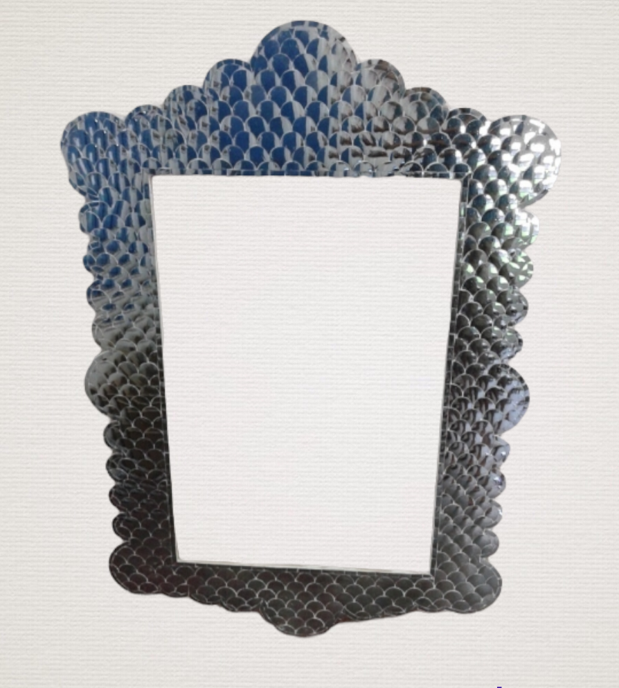 Fish Scale Pattern Thikri Artwork Mirror Frame